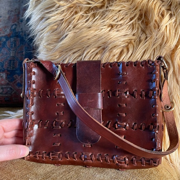 Vintage 1970s hand made in Hong Kong Genuine leather  handbag Stylcraft MIAMI - Picture 2 of 10